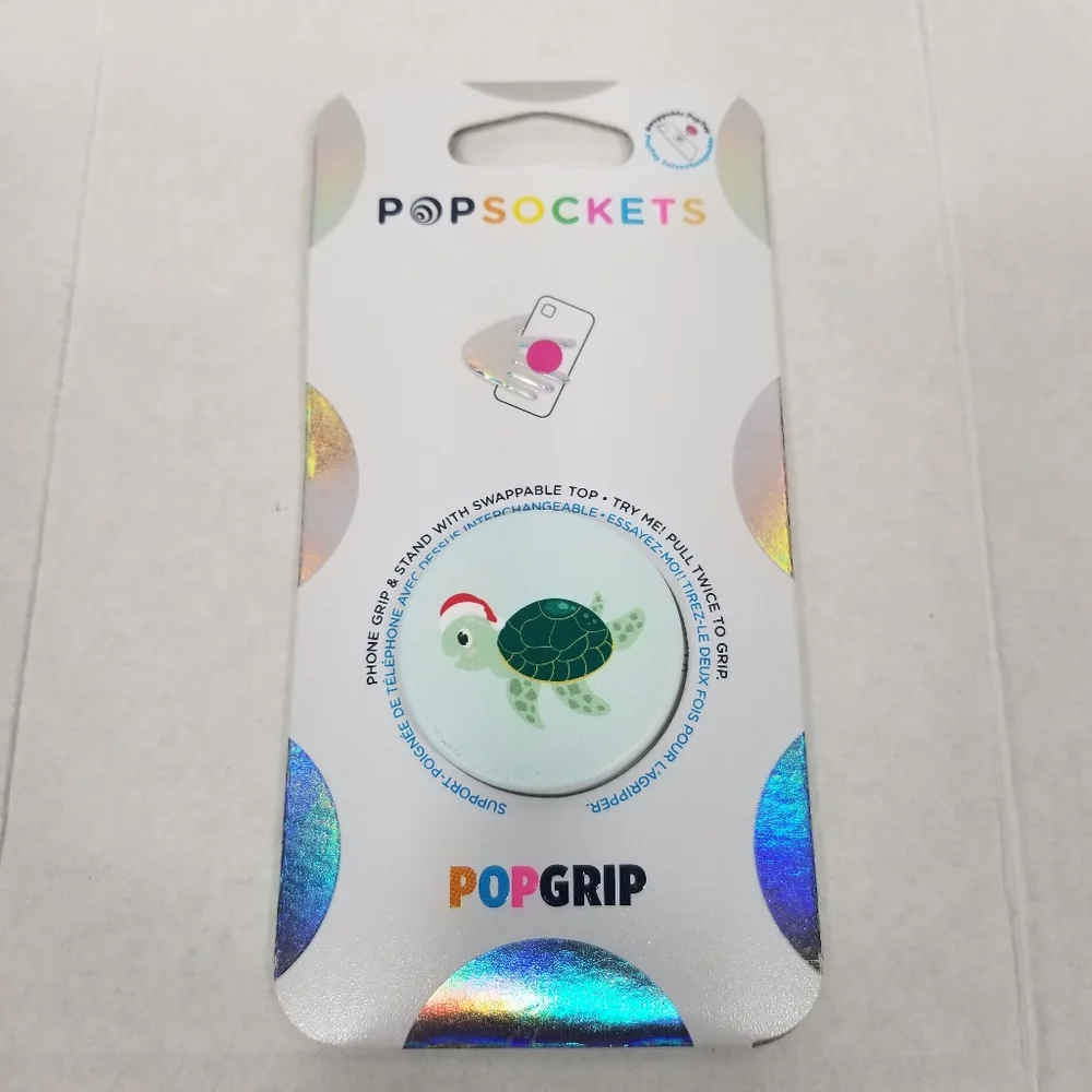 New Popsockets PopGrip Santa Turtle Phone Grip & Stand Swappable Top 804797